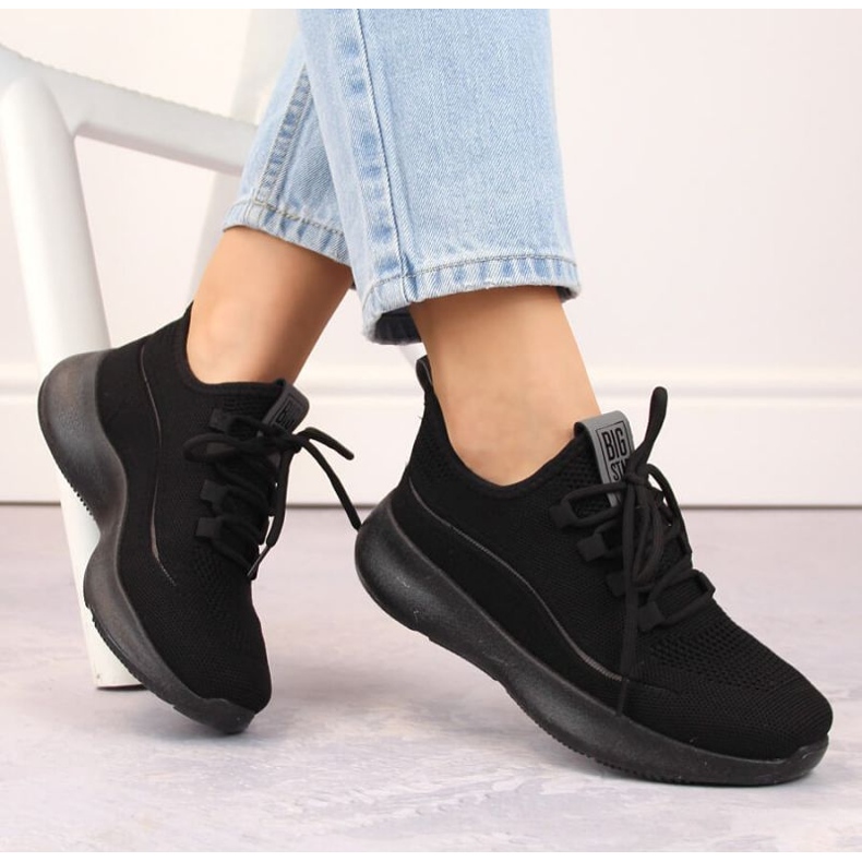 Big Star W INT1961B ažur sportske cipele, crne crno 1