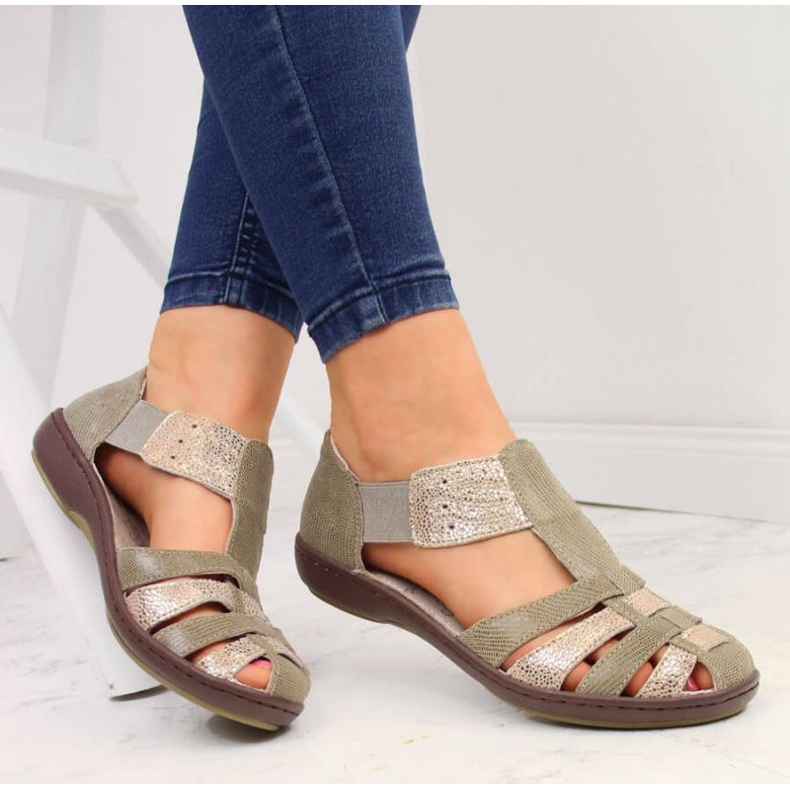 T.Sokolski W SCA168A kožne sandale, bež i zlatne boje 2