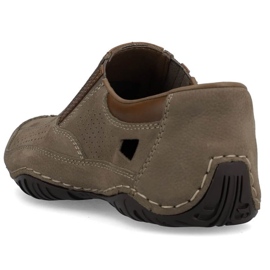 Rieker M RKR580 smeđe kožne ažur cipele smeđa 2