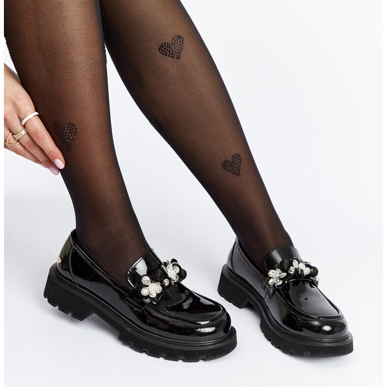 Crne lakirane mokasine Goe NN2N4200 crna 1