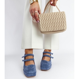 Cherine plave cipele s masivnom blok petom plava 2