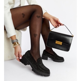 Crne mokasine s masivnom petom Parent crno 2