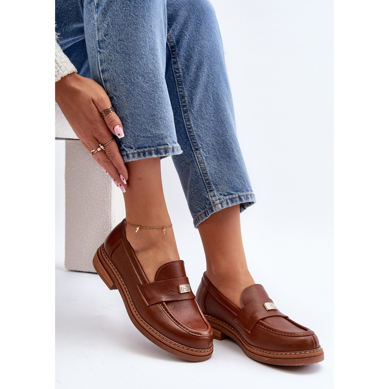 Zazoo 20165 Ženske kožne mokasine, smeđe smeđa 2