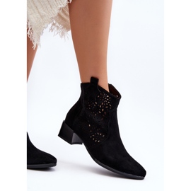 Vinceza Ženske ažur čizme crne Madalina crna 1