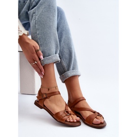 Zazoo 40182 Ženske kožne sandale, smeđe smeđa 1