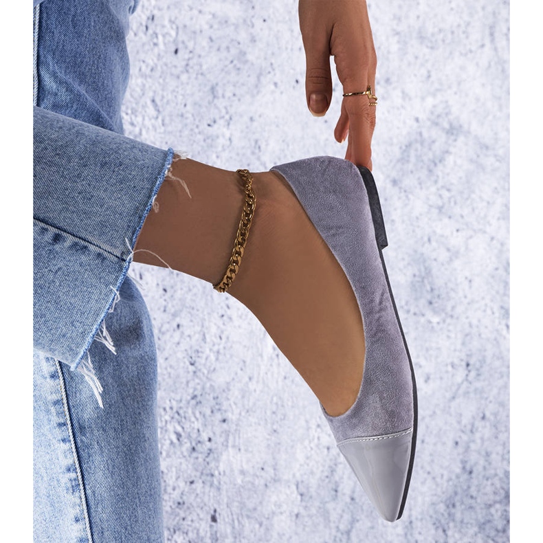 Sive lakirane balerinke iz Thibaulta siva 1