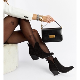 Crne ažurne kaubojske čizme s Melito potpeticama crna 1