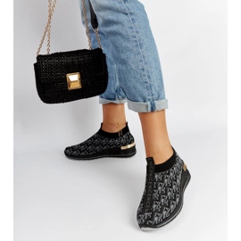 Crne i sive Slip On Tartano cipele crno 1