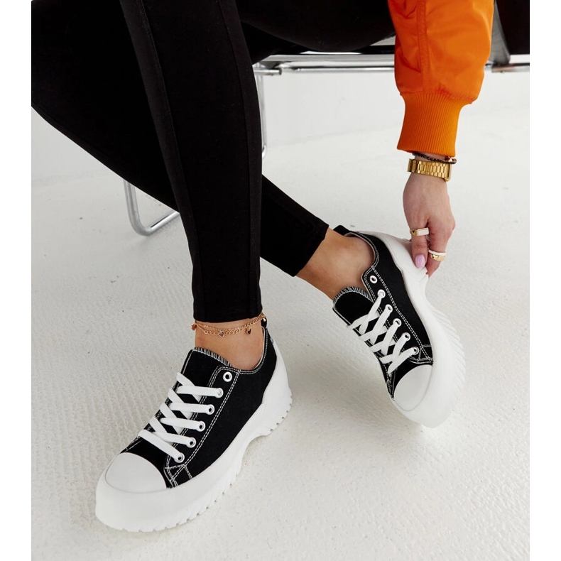 Crne Monteleone tenisice s platformom crna 1