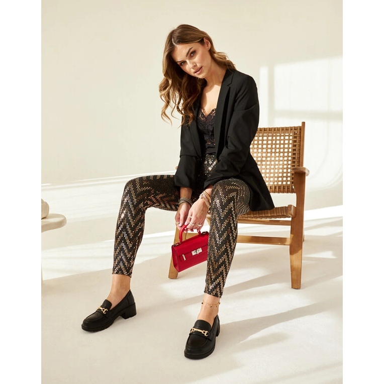 Crne Sherie mokasine na visoku petu crno 2