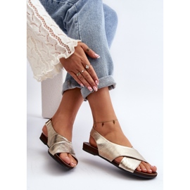 Zazoo 40407 Ženske kožne sandale zlatne boje zlatna 1