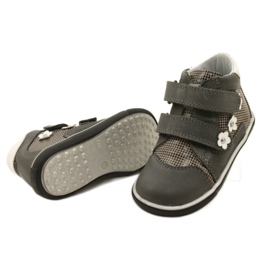 Kožne cipele za djevojke s bijelim cvjetovima 91904 Grey Bartek siva 5