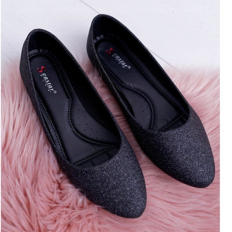 Seastar Ženske balerinke Glitter Black Fifi crna 4