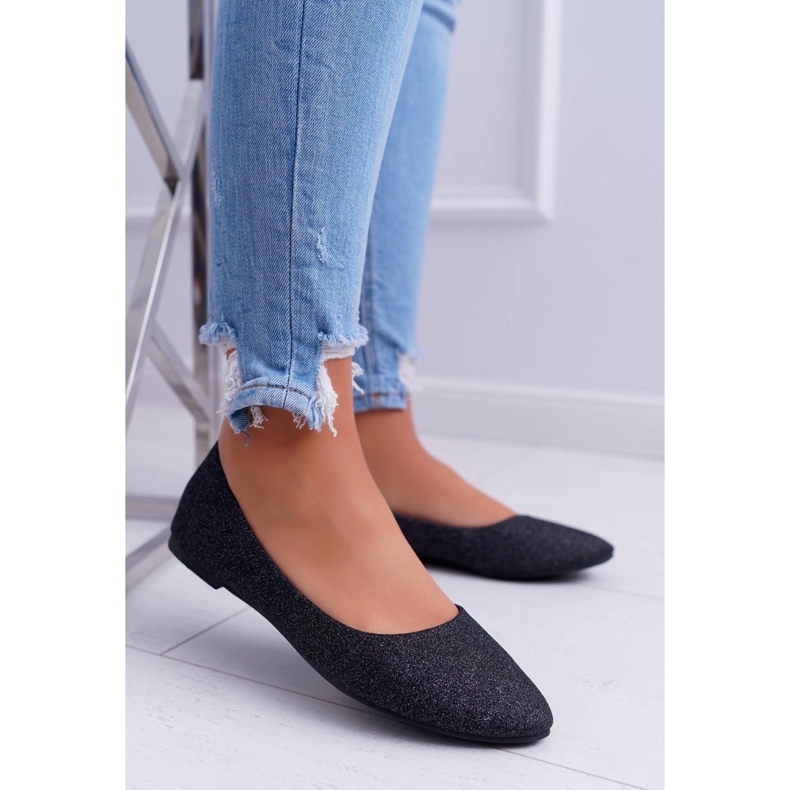 Seastar Ženske balerinke Glitter Black Fifi crna 1