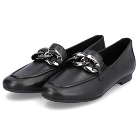 Kožne udobne ženske cipele s lancem crne Remonte D0K00-00 crno 6