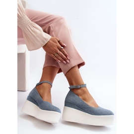 Ženske traper espadrile na Wedge Blue Malla plava 1