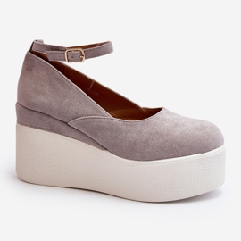 Ženske espadrile na Wedge Grey Malla siva 2