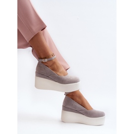 Ženske espadrile na Wedge Grey Malla siva 1