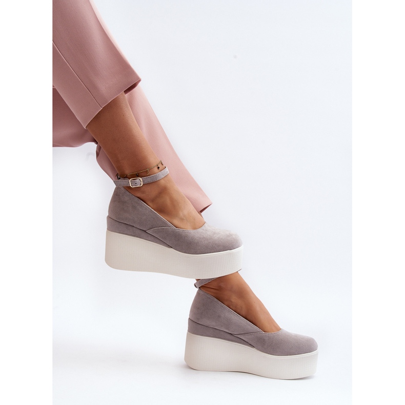 Ženske espadrile na Wedge Grey Malla siva 1