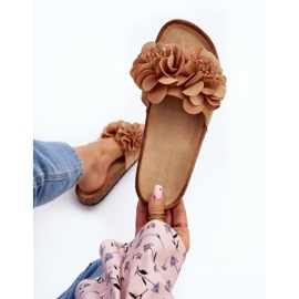 Ženske japanke s cvjetićima, smeđa Lulania 1