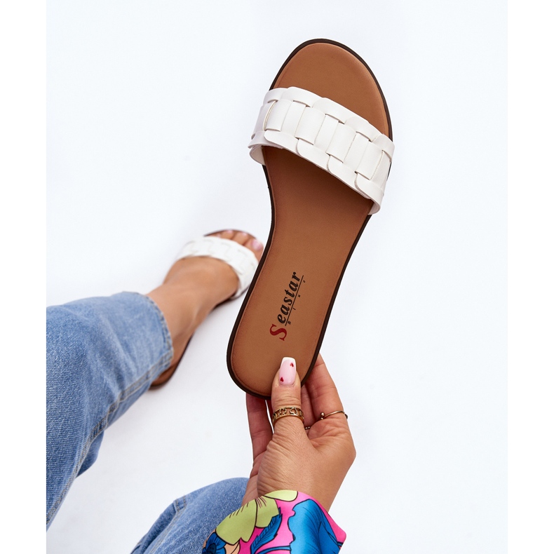 Ženske klasične ravne japanke bijele boje Namrita bijela 1