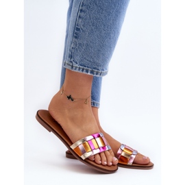 Ženske klasične ravne japanke višebojne Namrita zlatni 2