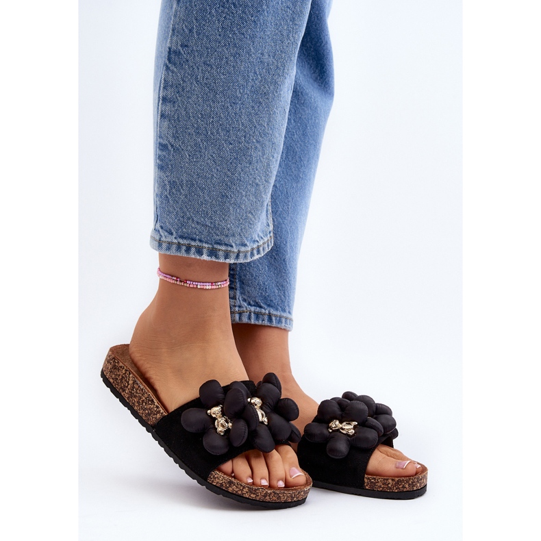 Ženske japanke s ukrasima Black Bunlia crno 2