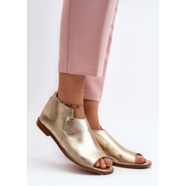 Ženske kožne sandale Laura Messi 2443 zlatne zlatni 2
