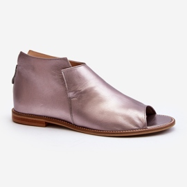 Ženske kožne sandale Laura Messi 2443 Rose Gold ružičasta 2