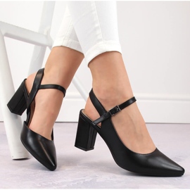 Ženske svečane sandale na visoku petu, crne Sergio Leone SK446 crna 1