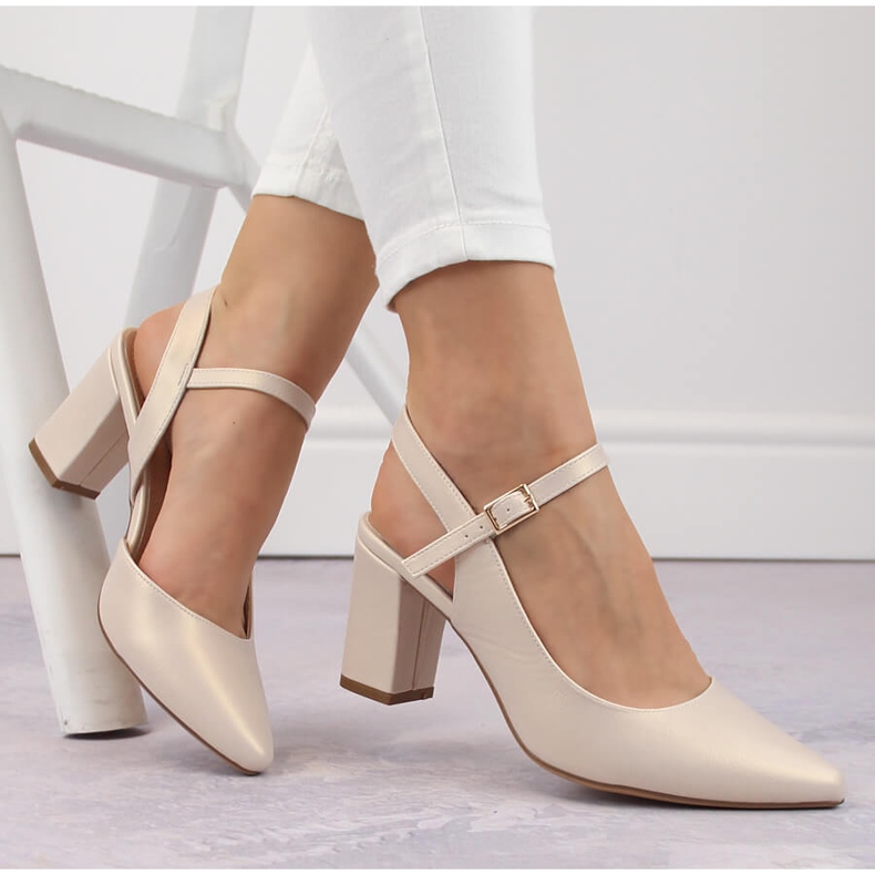 Ženske svečane sandale na visoku petu bež perle Sergio Leone SK446 1