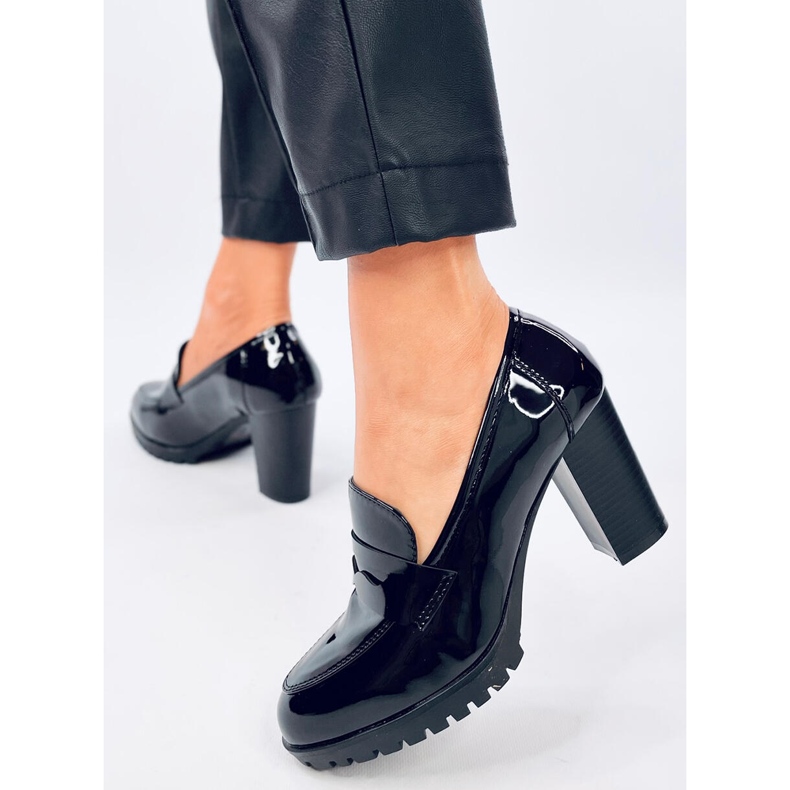 Jeffis Black lakirane mokasine s petom crna 2