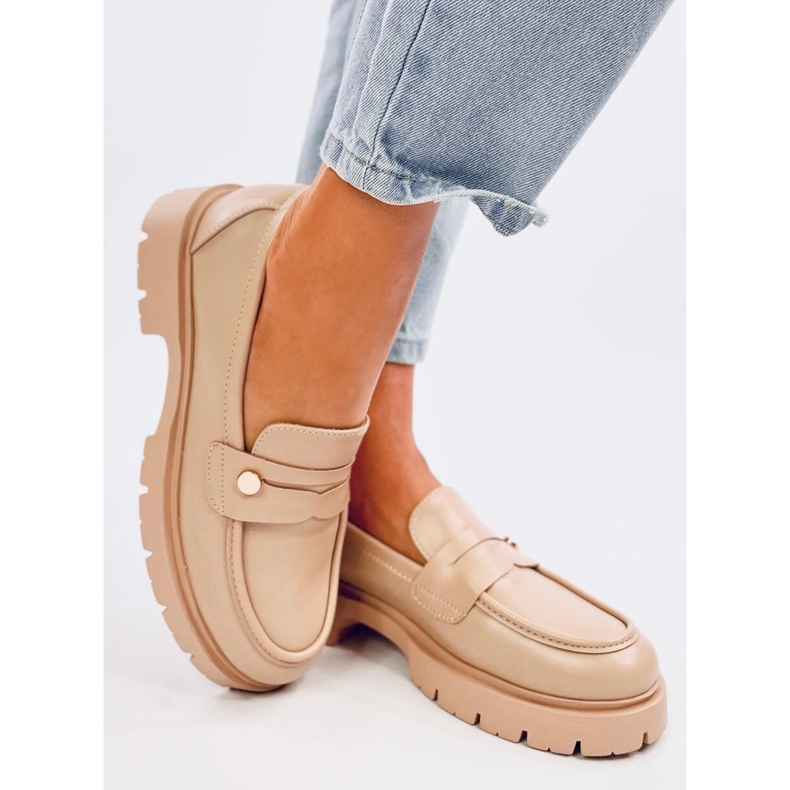 Sidney kaki natikače s platformom bež 2