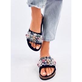 Maliv Crne plutene papuče s kamenčićima crno 1