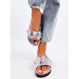 Japanke od pluta s Maliv Purple kamenčićima ljubičasta 1