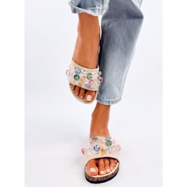 Japanke od pluta s kamenčićima Maliv Beige bež 1