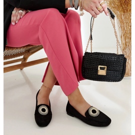 Crne mokasine ukrašene Celena kamenčićima crna 1