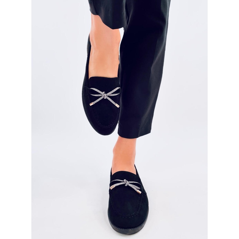 Saras crne ženske mokasine od brušene kože crno 1