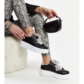 Crne tenisice na visoku platformu Rensje crna 1