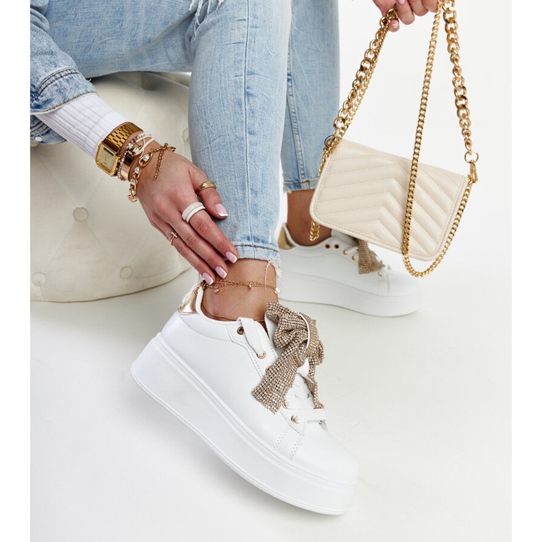 Bijele tenisice na visoku platformu Rensje bijela 1