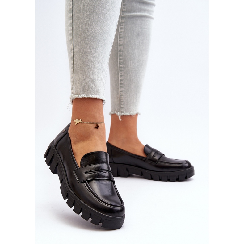 Vinceza Ženske mokasine od eko kože crne Seravise crno 2