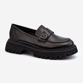 Vinceza Ženske mokasine s remenom Black Flanila crno 2