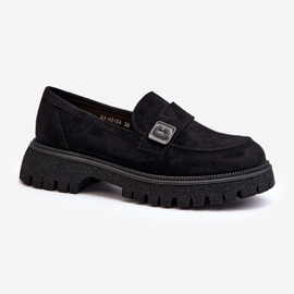 Vinceza Ženske mokasine s remenom Black Flanila crna 1