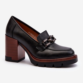 Vinceza Cipele na masivnu visoku petu s ukrasom, Crna Oradna crno 1