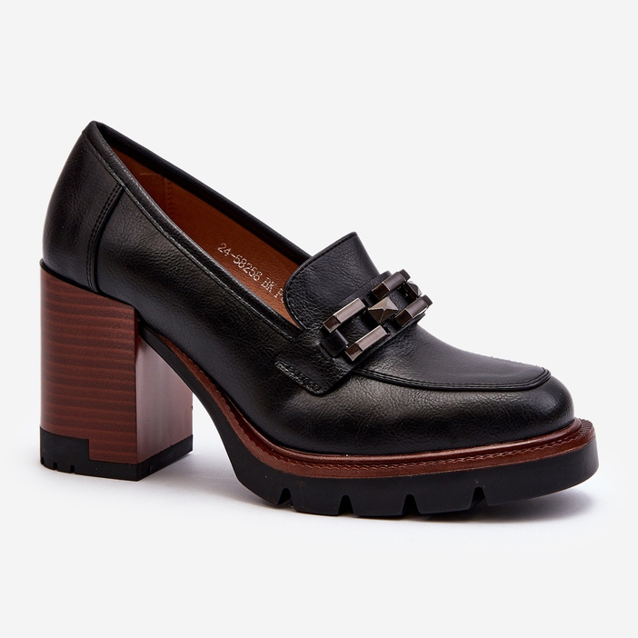 Vinceza Cipele na masivnu visoku petu s ukrasom, Crna Oradna 1