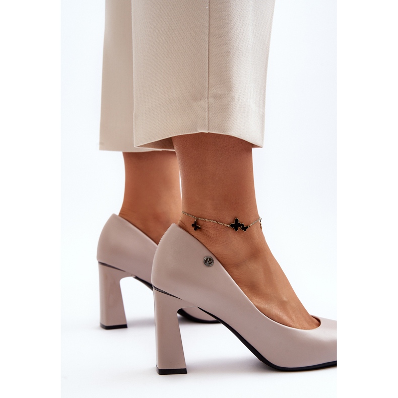 Vinceza Cipele na visoku petu, eko koža, siva Giseleni 2