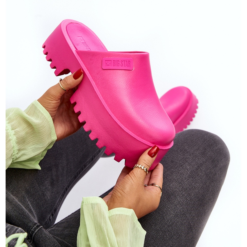 Ženske japanke na masivnom potplatu Big Star NN274019 Fuksija ružičasta 2