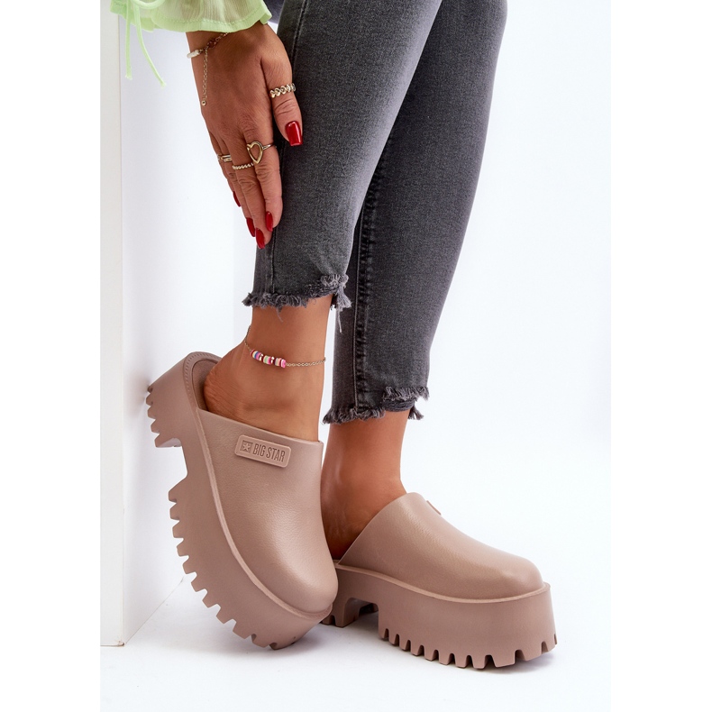 Ženske japanke na masivnom potplatu Big Star NN274016 Bež 1