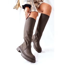 S.Barski Ženske visoke čizme vojske zelene boje zelena 3