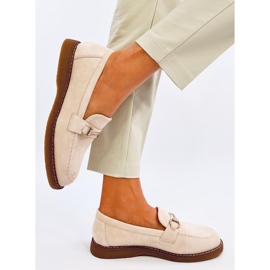 States Beige ženske mokasine od brušene kože bež 2